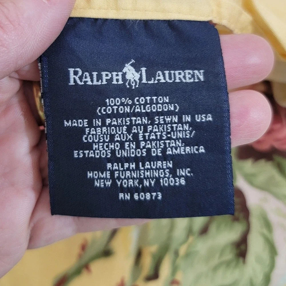 VTG Ralph Lauren Kathleen Yellow Floral Rose Cotton Duvet Cover Full Queen USA